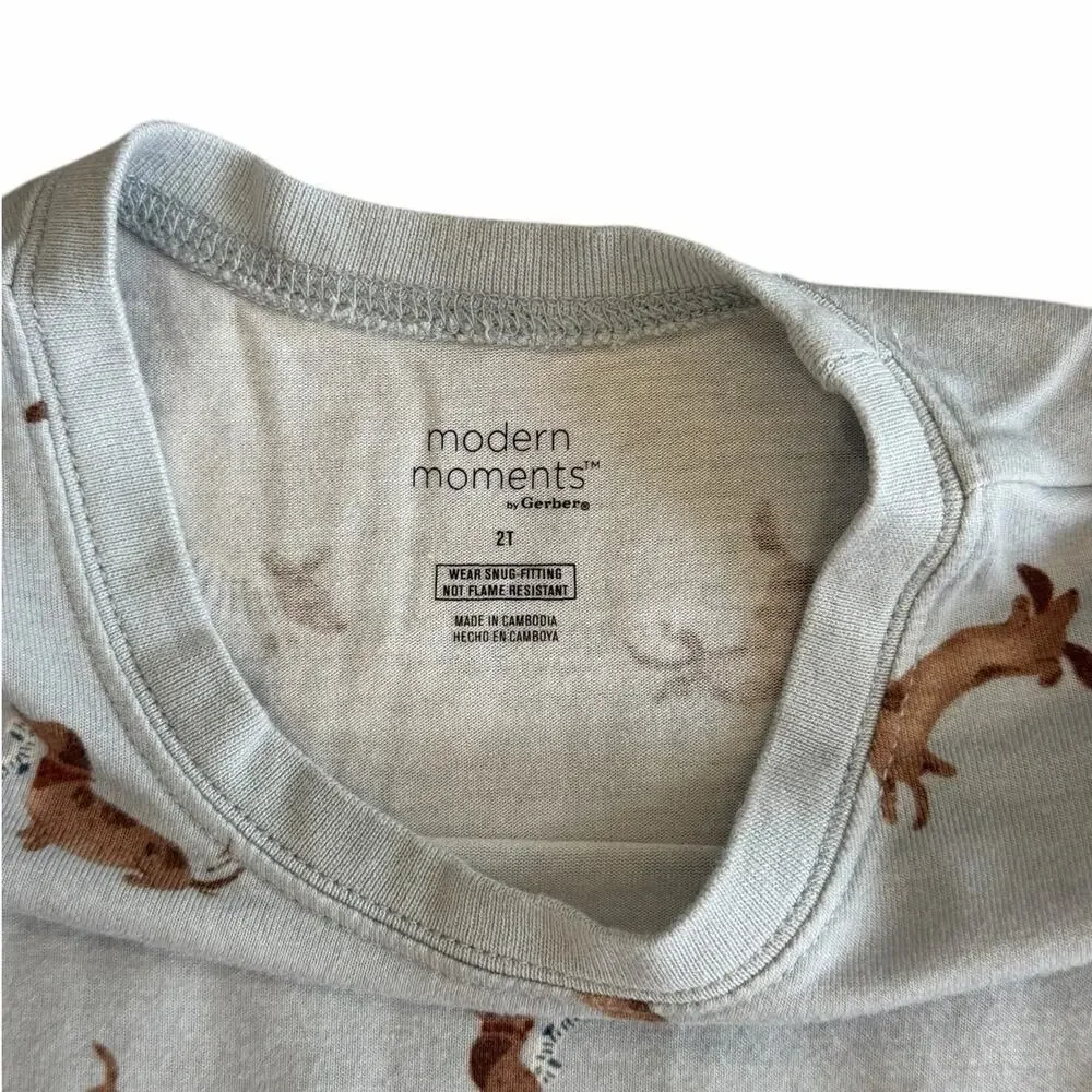 MODERN MOMENTS Baby Weiner Dog Pajama Set Size 2T